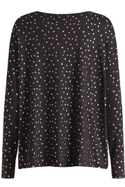 Alma Ls Top | Black Pink Holographic Dot | Bluse fra Liberté