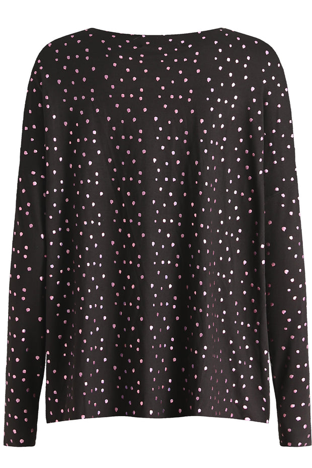 Alma Ls Top | Black Pink Holographic Dot | Bluse fra Liberté