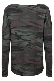 Alma Ls Top (Fleece) | Dusty Camo Dark Brown | Bluse fra Liberté