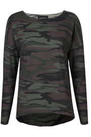 Alma Ls Top (Fleece) | Dusty Camo Dark Brown | Bluse fra Liberté