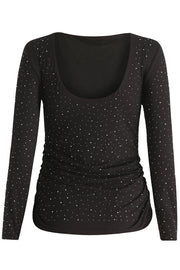 Alma Ls Turn Top | Black Simili | Bluse fra Liberté