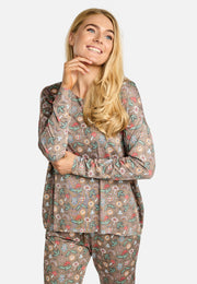 Alma Ls Top | Smiley Peace Brown | Bluse fra Liberté