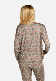 Alma Ls Top | Smiley Peace Brown | Bluse fra Liberté