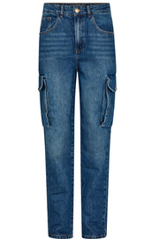 Cosima Cargo Jeans | Blue | Jeans fra Mos Mosh