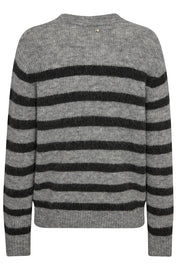 Thora Stripe Crewneck Knit  | Sharkskin | Strik fra Mos Mosh