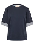 Tattia O-SS Turn-Up Tee | Salute Navy | T-Shirt fra Mos Mosh