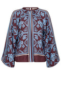 Milkey Linocut Blouse | Port Royale | Bluse fra Mos Mosh