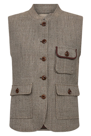 Abigail Utah Vest | Dark Camel | Vest fra Mos Mosh
