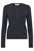 Aliz Caliz Plain LS Knit | Salute Navy | Strik fra Mos Mosh