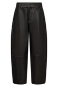 Barrel Leather Pant Ankle | Black | Bukser fra Mos Mosh