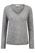 Mape Sophia V-Neck Knit | Grey Melange | Strik fra Mos Mosh