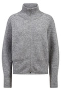 Thora Knit Zip Cardigan | Grey Melange | Strik fra Mos Mosh