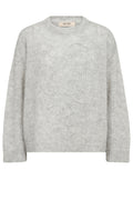 Aroa Bernat Emb Knit | Light Grey Melange | Strik fra Mos Mosh