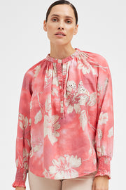 Annsofie shirt 52644 | Coral W. Beige Flower Print | Skjorte fra Gustav