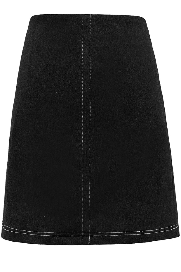 Asta Mini Skirt | Black Denim | Nederdel fra Liberté