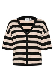 Fikamsz Striped Cardigan | Sort | Strik fra Saint Tropez