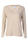 Ulla Ls Vneck Stripe Tshirt | Sand White Stripe | Bluse fra Liberté