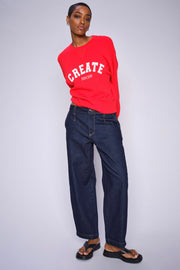 Celli O-LS Sweatshirt   | Chinese Red | Sweats fra Mos Mosh