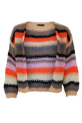 Adelin Multi Striped Cardigan | Peach Multi | Strik fra Black Colour