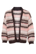 Alana Striped Cardigan 1269 | Soft Rose | Black Colour