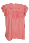 Amilla Lace Top | Coral | Bluse fra Black Colour – nedsat