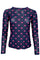 Annie Mesh Blouse | Navy Pink Heart | Bluse fra Black Colour