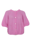Bjoerk Patent Knit Cardigan | Pink | Strik fra Black Colour – nedsat