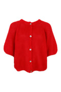 Bjoerk Patent Knit Cardigan | Red | Strik fra Black Colour – nedsat