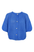 Bjoerk Patent Knit Cardigan | Sky Blue | Strik fra Black Colour