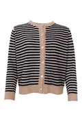 Dell Striped Knit Cardigan | Black | Strik fra Black Colour