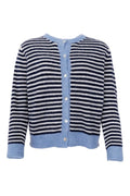 Dell Striped Knit Cardigan | Navy | Strik fra Black Colour – nedsat