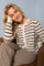 Dell Striped Knit Cardigan | Off White | Strik fra Black Colour