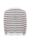 Dell Striped Knit Cardigan | Off White | Strik fra Black Colour