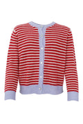 Dell Striped Knit Cardigan | Red | Strik fra Black Colour – nedsat