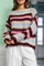 Effie Striped Jumper | Bluish Plum | Strik fra Black Colour