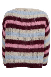 Effie Striped Jumper | Bluish Plum | Strik fra Black Colour