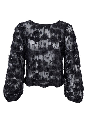 Elloise Flower Patch Blouse 41281 | Black | Black Colour