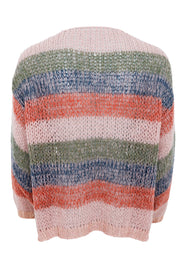 Filuca Striped Cardigan | Camel Blue | Strik fra Black Colour