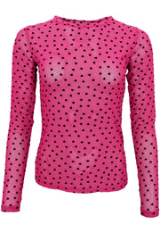 Isole Love Mesh Blouse | Fuchsia | Bluse fra Black Colour