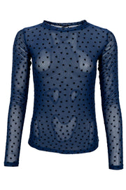 Isole Love Mesh Blouse | Navy | Bluse fra Black Colour