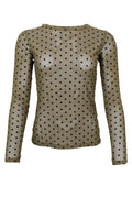 Jennie Dotted Mesh Blouse 40611 | Army | Black Colour
