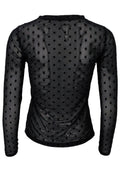 Jennie Dotted Mesh Bluse | Schwarz | Mesh-Bluse von Black Colour