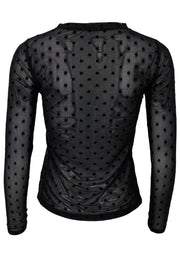 Jennie Dotted Mesh Blouse | Black | Mesh bluse fra Black Colour