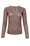 Jennie Dotted Mesh Blouse 40611 | Espresso | Black Colour