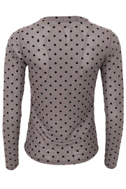 Jennie Dotted Mesh Blouse | Grey | Mesh bluse fra Black Colour