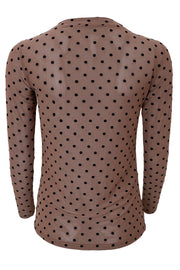 Jennie Dotted Mesh Blouse | Taupe | Mesh bluse fra Black Colour