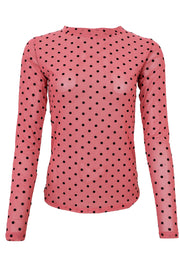 Jennie Dotted Mesh Blouse | Winter Rose | Mesh bluse fra Black Colour