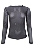 Jessie Mesh Blouse | Black Dotted