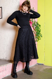 Jones Lace Skirt | Black | Nederdel fra Black Colour