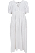 Julia Broderi Anglaise Dress | White | Kjole fra Black Colour